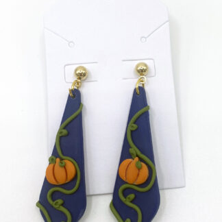 Navy Dangled Pumpkin Earrings